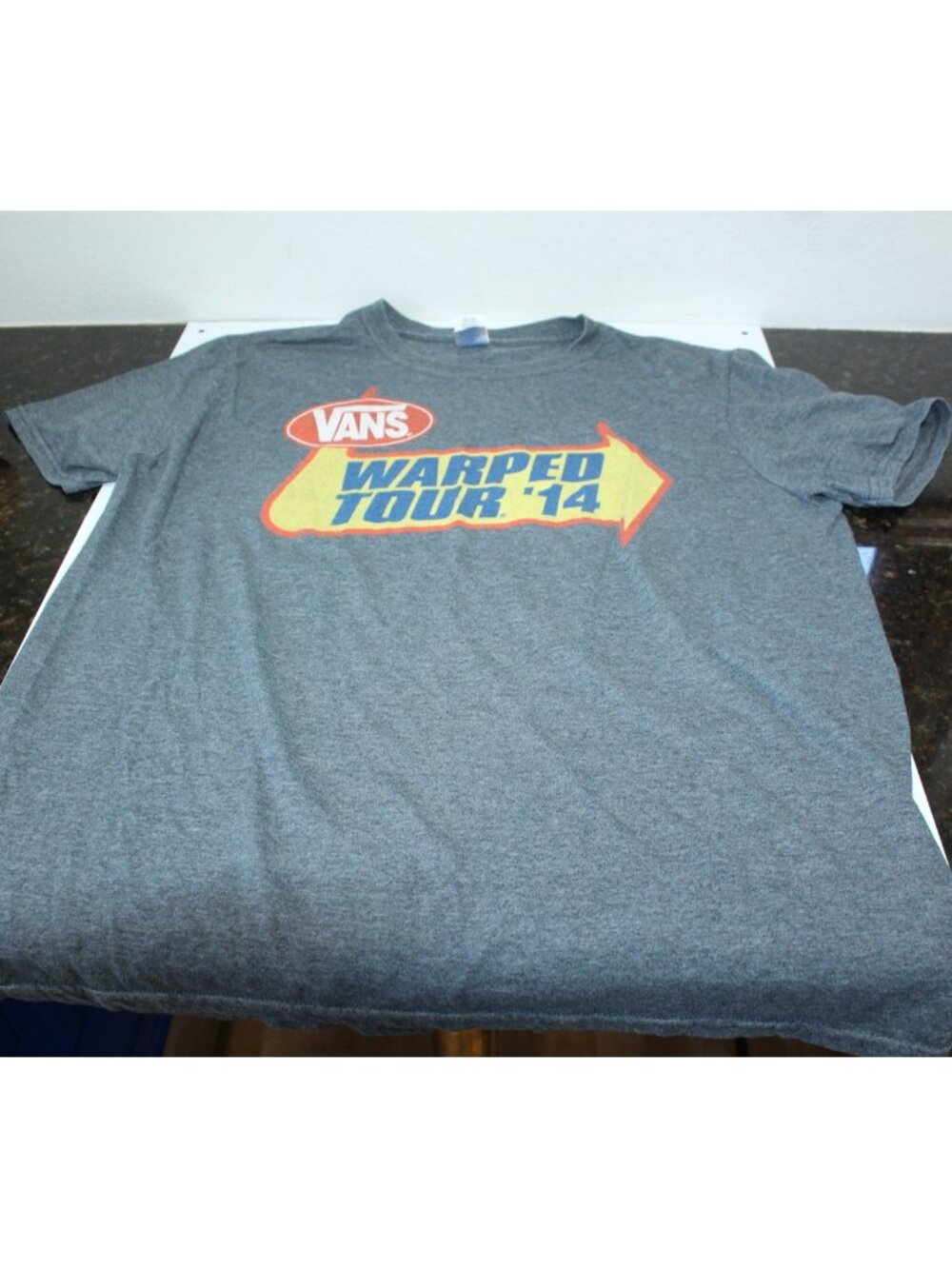 Vintage Graphic Print T-Shirt Vans Warped Tour '14 Screen Print Size Large